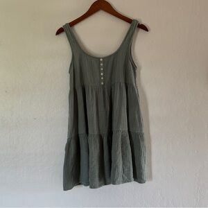 boho blue tiered babydoll dress | size: M